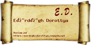 Eördögh Dorottya névjegykártya